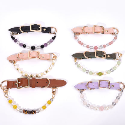 New crystal healing pet necklace for cats and dogs