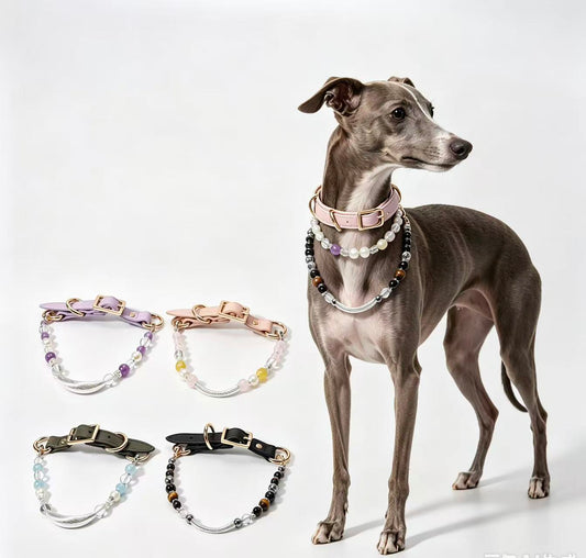 New design healing crystal pet collar - fashionable, high-end, novel. Adjustable in size.