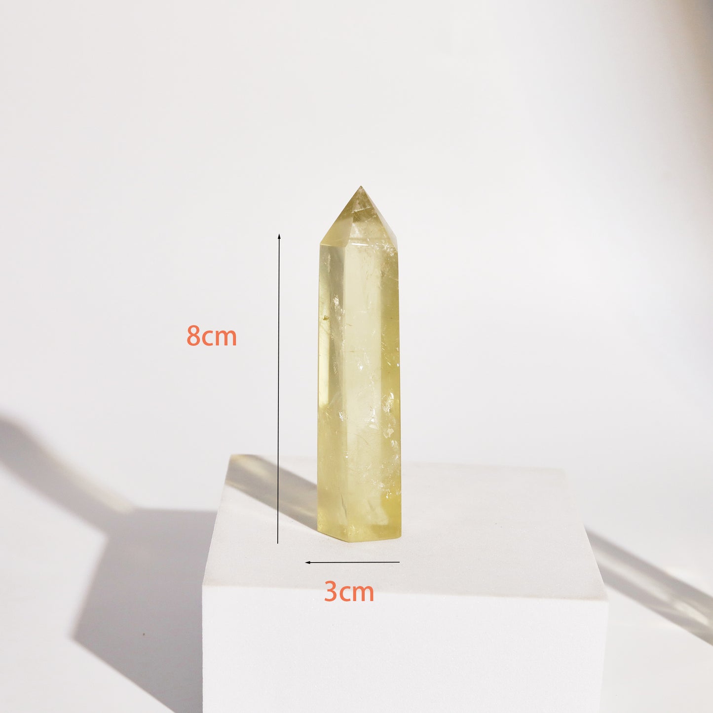 巴西黄水晶塔7-9 cm 晶体透 招财黄水晶