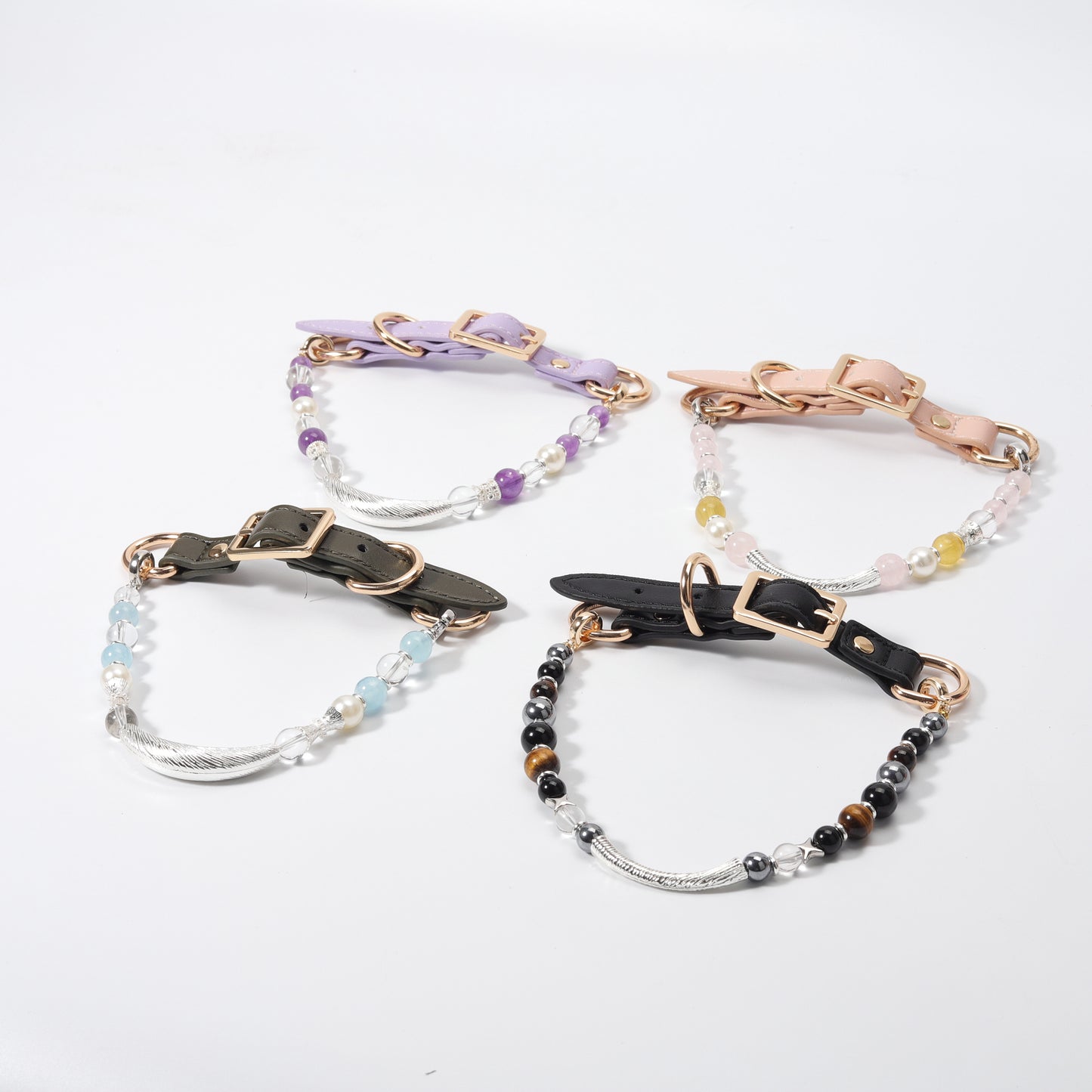 New design healing crystal pet collar - fashionable, high-end, novel. Adjustable in size.
