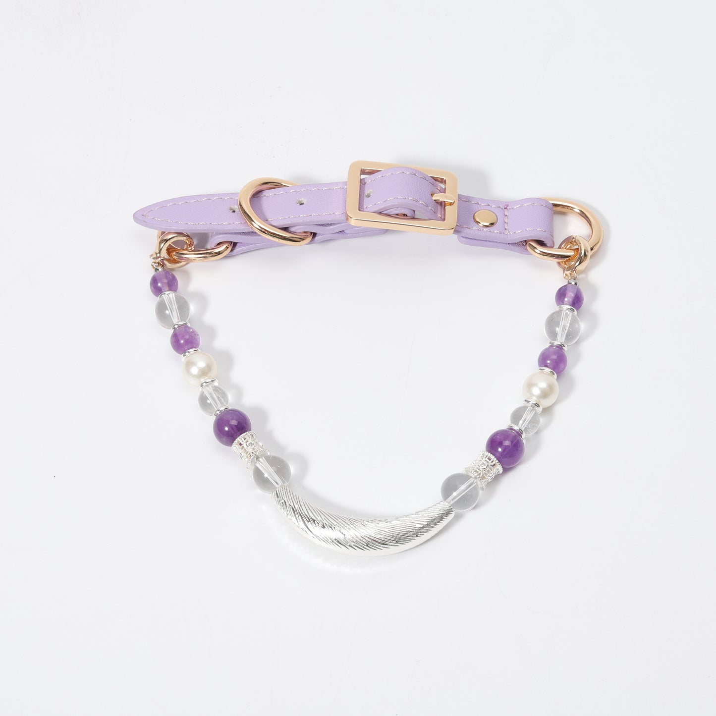 New design healing crystal pet collar - fashionable, high-end, novel. Adjustable in size.
