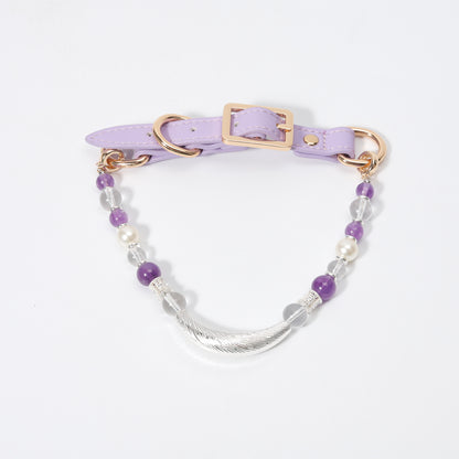 New design healing crystal pet collar - fashionable, high-end, novel. Adjustable in size.