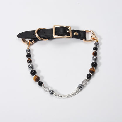 New design healing crystal pet collar - fashionable, high-end, novel. Adjustable in size.