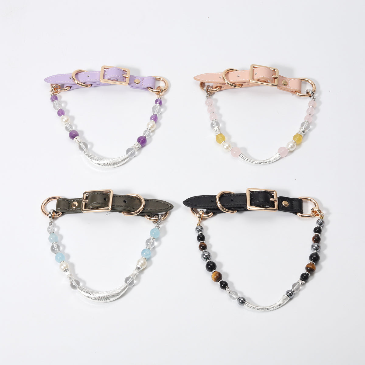 New design healing crystal pet collar - fashionable, high-end, novel. Adjustable in size.