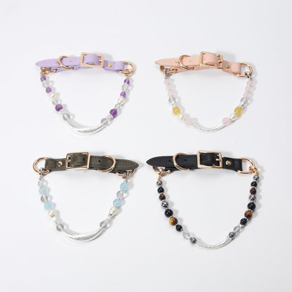 New design healing crystal pet collar - fashionable, high-end, novel. Adjustable in size.