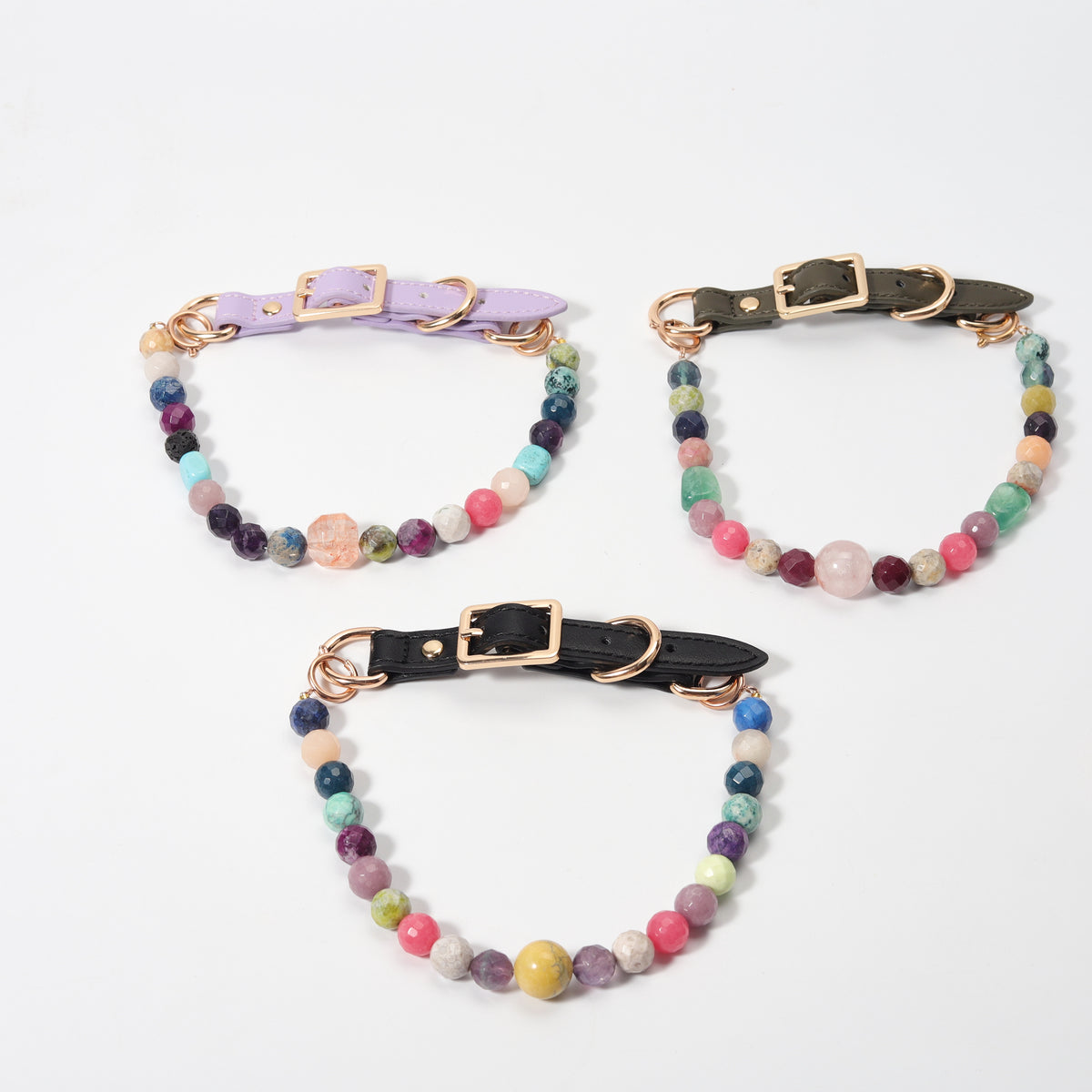 Randomized delivery healing crystal pets bracelet Pet Crystal Collar Fashionable Therapeutic Sophisticated Adjustable Ring Opening