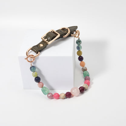 Randomized delivery healing crystal pets bracelet Pet Crystal Collar Fashionable Therapeutic Sophisticated Adjustable Ring Opening