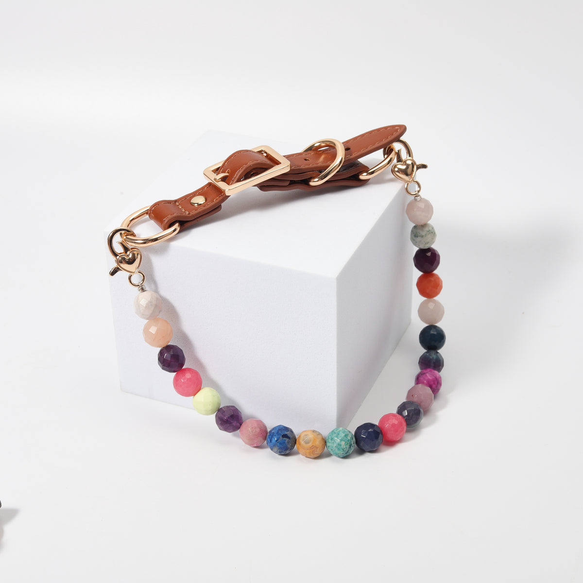 Randomized delivery healing crystal pets bracelet Pet Crystal Collar Fashionable Therapeutic Sophisticated Adjustable Ring Opening