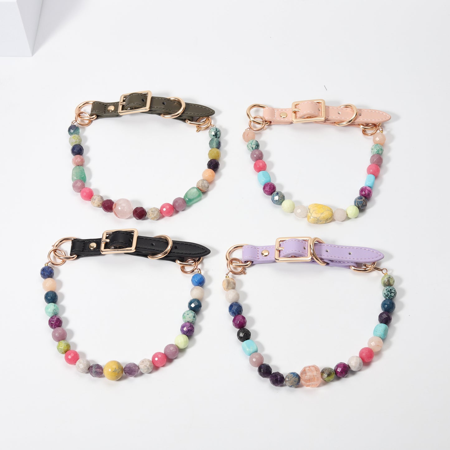 Randomized delivery healing crystal pets bracelet Pet Crystal Collar Fashionable Therapeutic Sophisticated Adjustable Ring Opening