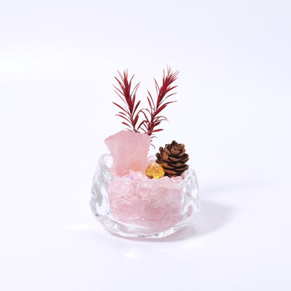 Crystal bonsai miniature landscape, crystal raw stone DIY office and home creative decorative item, home decoration