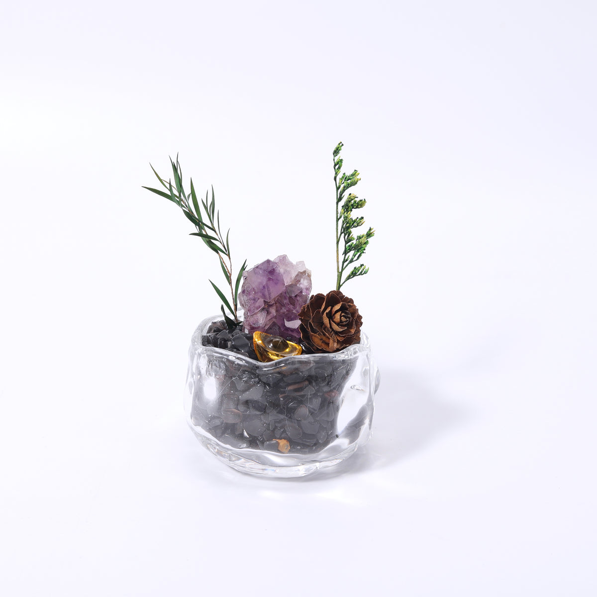Crystal bonsai miniature landscape, crystal raw stone DIY office and home creative decorative item, home decoration