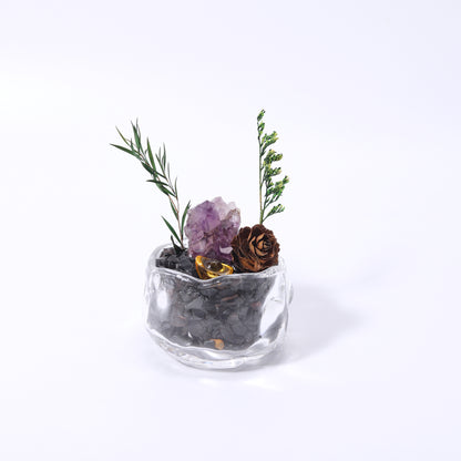 Crystal bonsai miniature landscape, crystal raw stone DIY office and home creative decorative item, home decoration