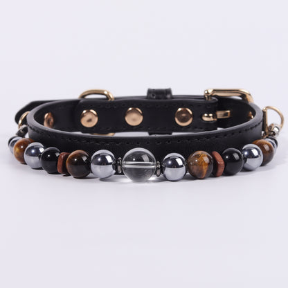 New Fashion healing crystal pet necklace can be adjusted in size and easily disassembled