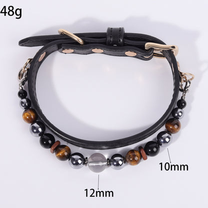 New Fashion healing crystal pet necklace can be adjusted in size and easily disassembled