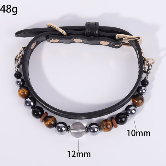 New Fashion healing crystal pet necklace can be adjusted in size and easily disassembled