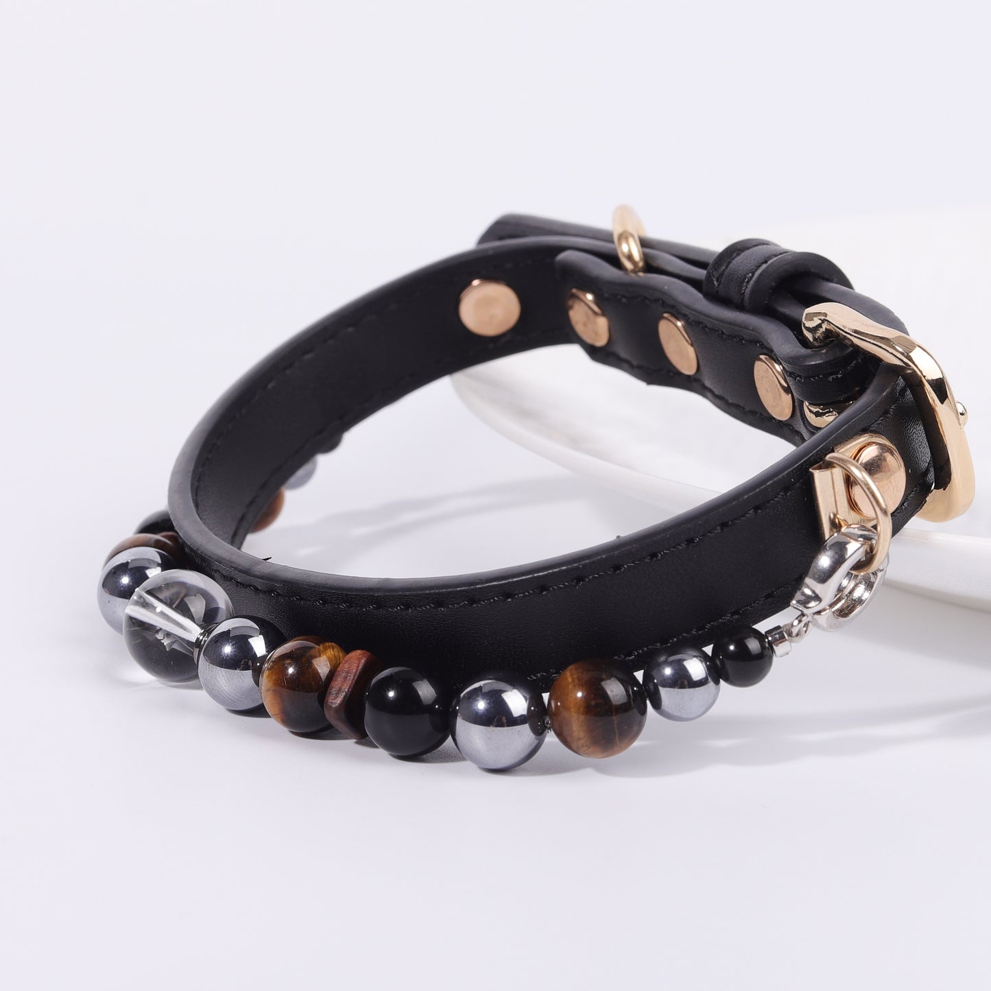 New Fashion healing crystal pet necklace can be adjusted in size and easily disassembled