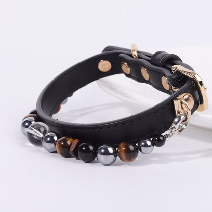 New Fashion healing crystal pet necklace can be adjusted in size and easily disassembled