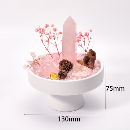 天然水晶疗愈盆景 天然水晶塔水晶原石 办公家居生活创意摆件
