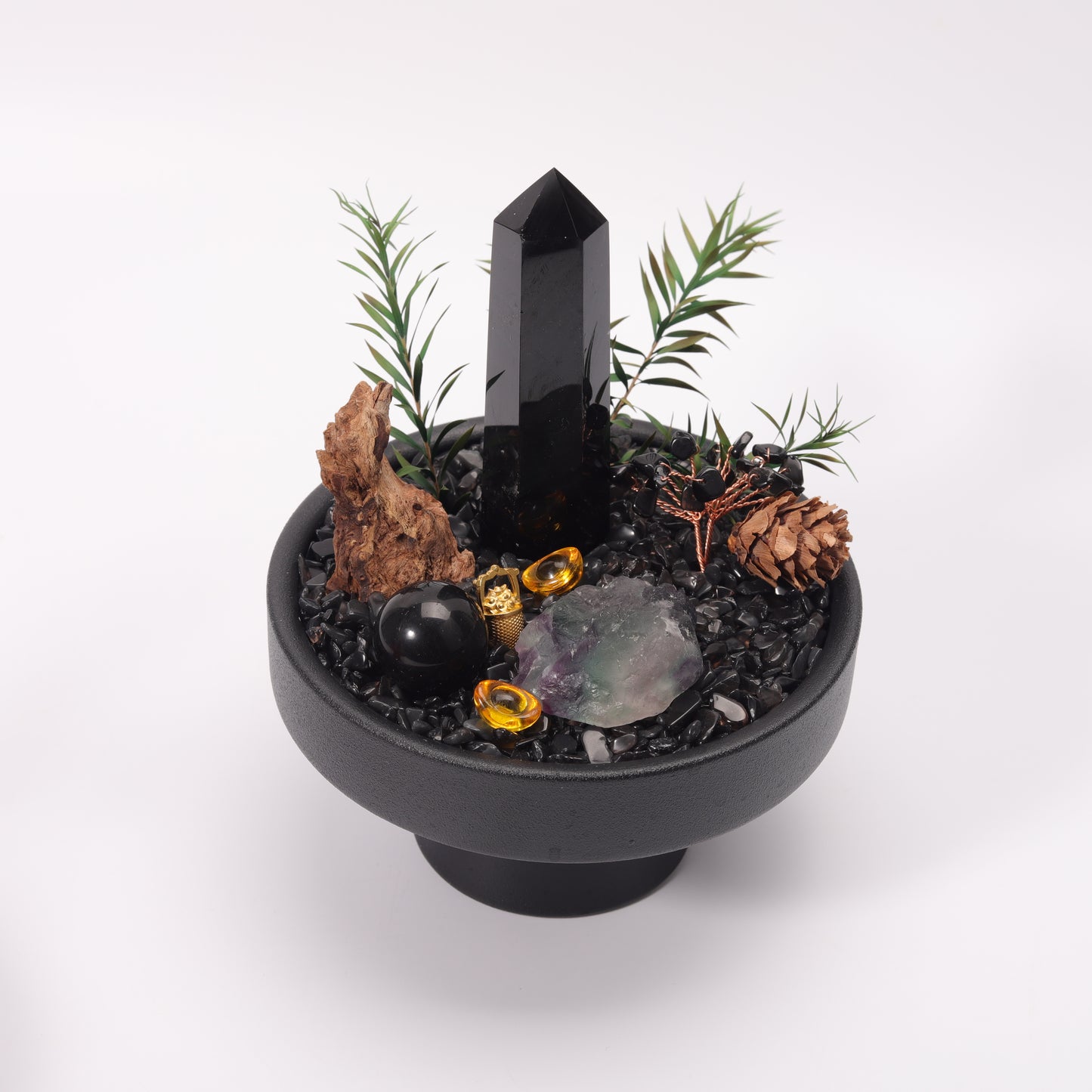 天然水晶疗愈盆景 天然水晶塔水晶原石 办公家居生活创意摆件