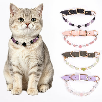 New crystal healing pet necklace for cats and dogs