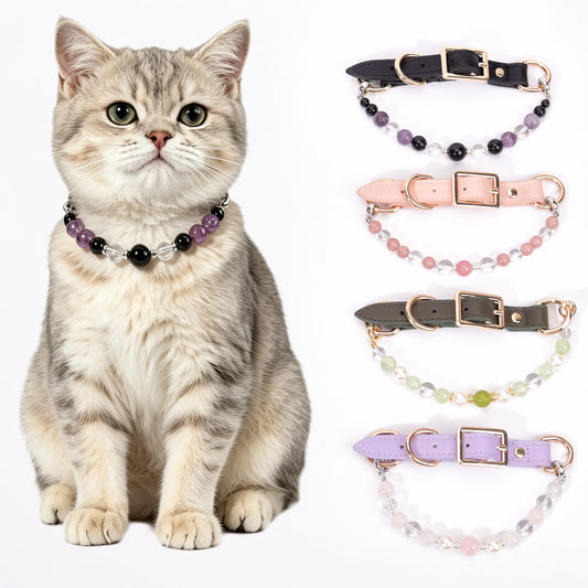 New crystal healing pet necklace for cats and dogs