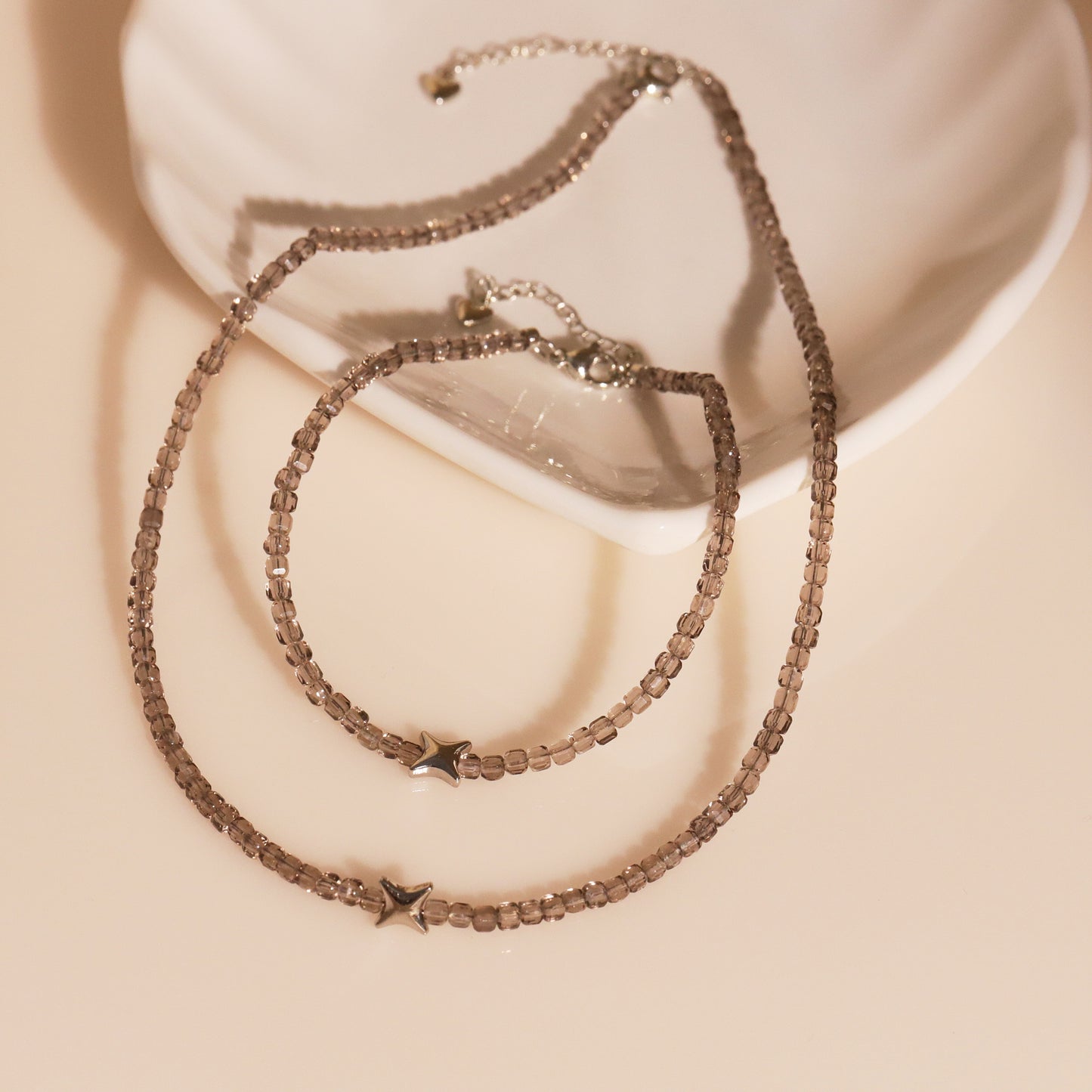 crystal bracelet and necklace