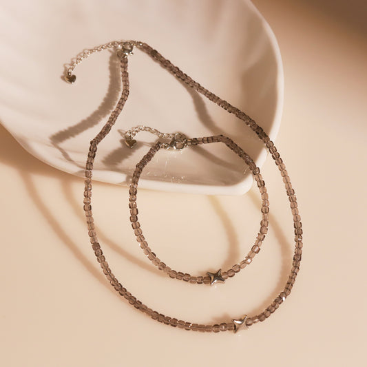 crystal bracelet and necklace